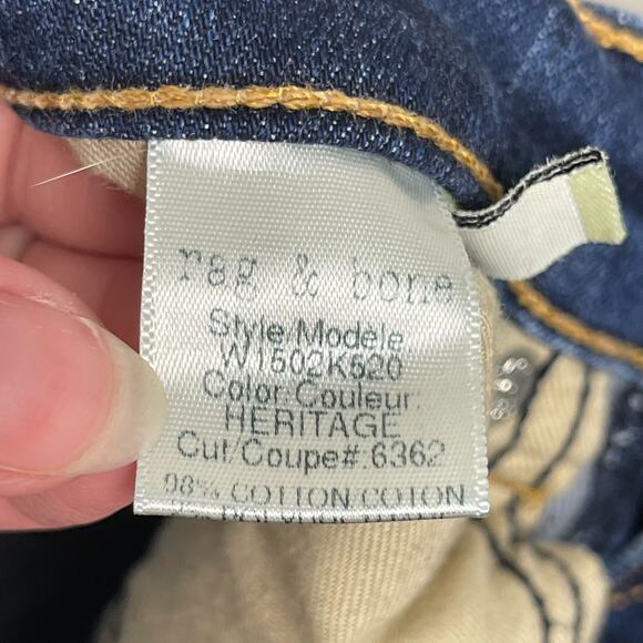 Rag & Bone Skinny Jeans Heritage Wash Size 25 Classic Low Rise 5 Pockets - Picture 11 of 15